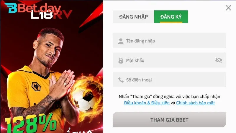 Thiết lập tài khoản đăng ký BBet