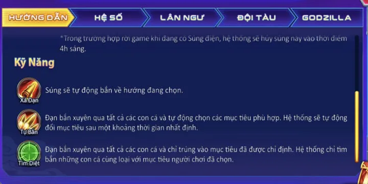 Các kỹ năng có trong game đại chiến thái bình dương BBet