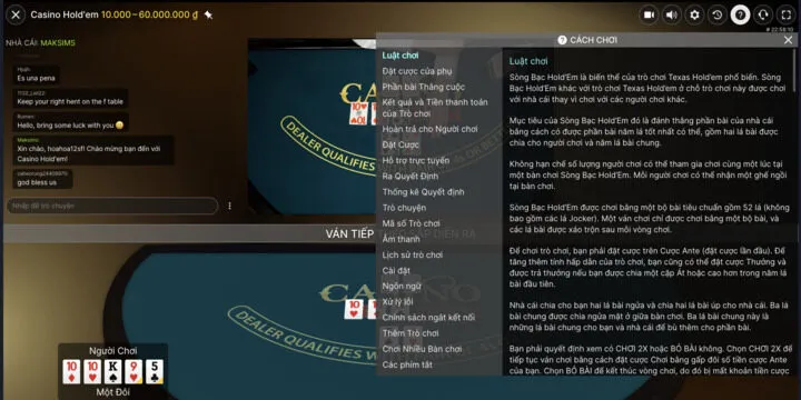 Thứ hạng các tổ hợp tay bài trong Poker BBet